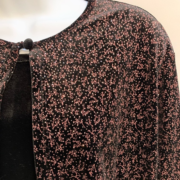 Notations 2-Fer Twinset - black and mauve sparkle layered top - Picture 9 of 10